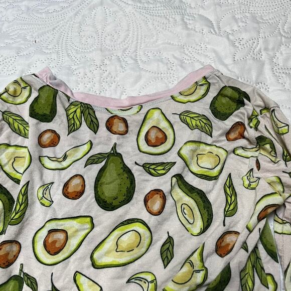 Little Sleepies Blush Pink Advocado PJ Set Size 7/8 - Picture 8 of 12